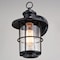 Vaxcel Lake Shore Steel 1 Light LED Compatible Black Coastal Outdoor Wall Lantern Clear Glass T0741 - alternate 2